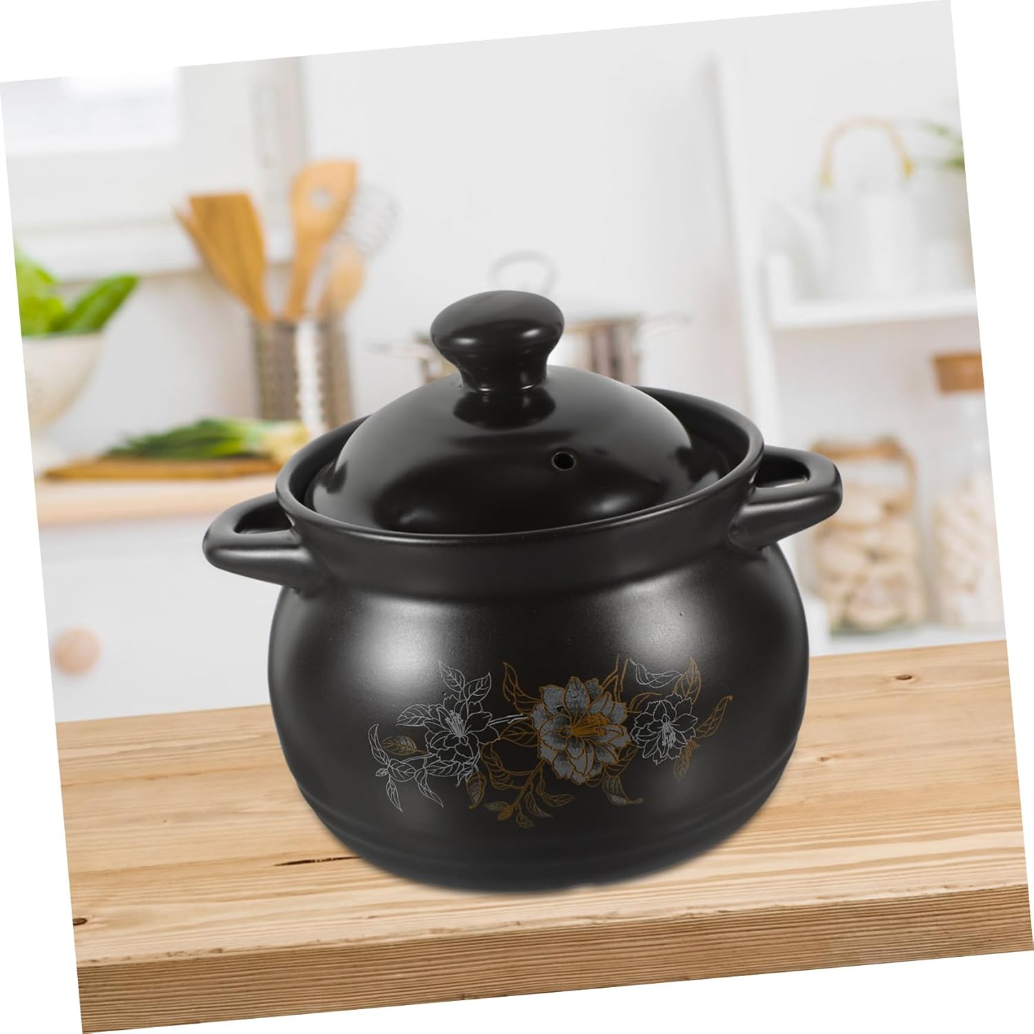Hemoton Ceramic Stockpot 18L with Lid