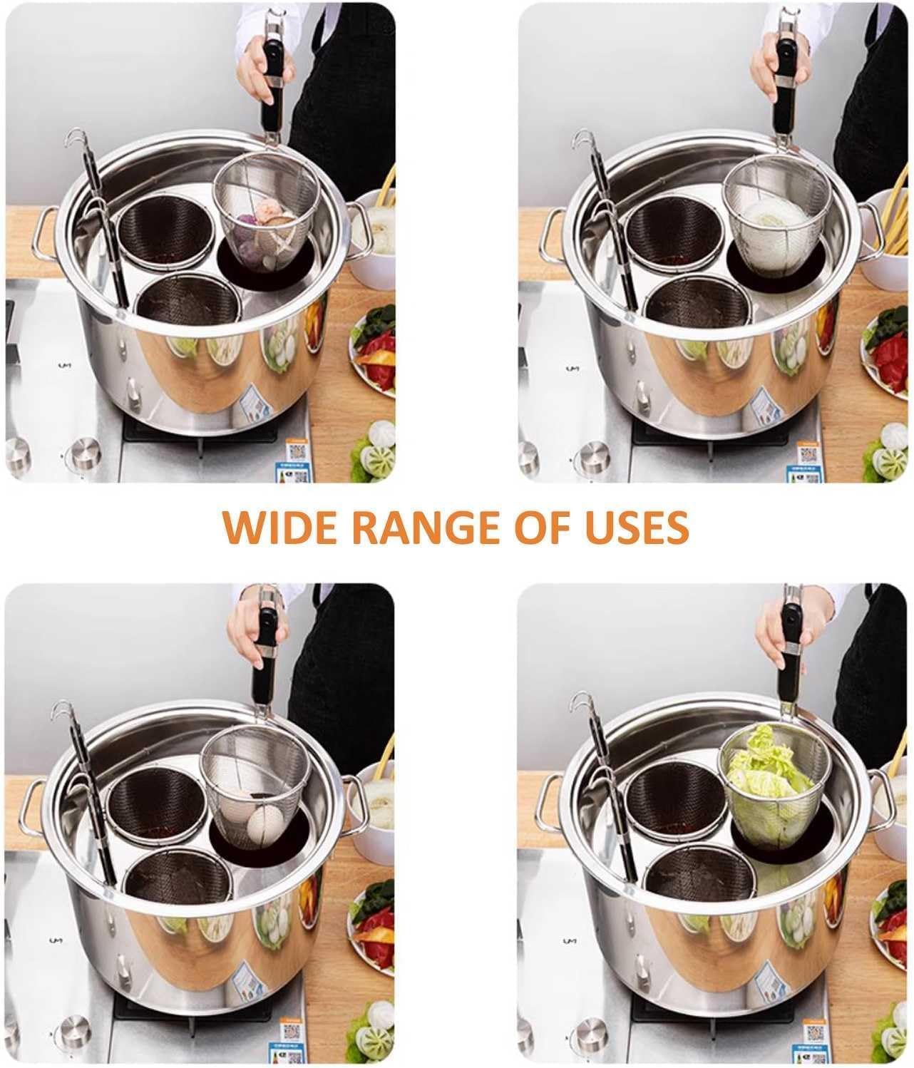 AttreX Pasta Cooker Set with 4 Strainer Baskets