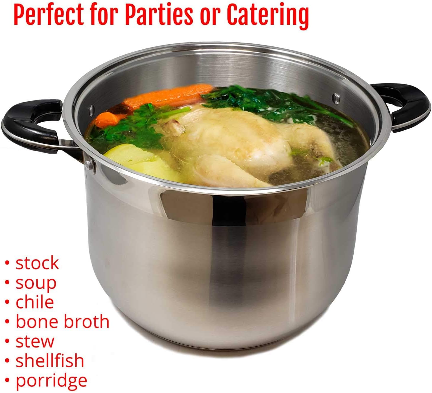 20 Quart Stainless Steel Stockpot with Glass Lid