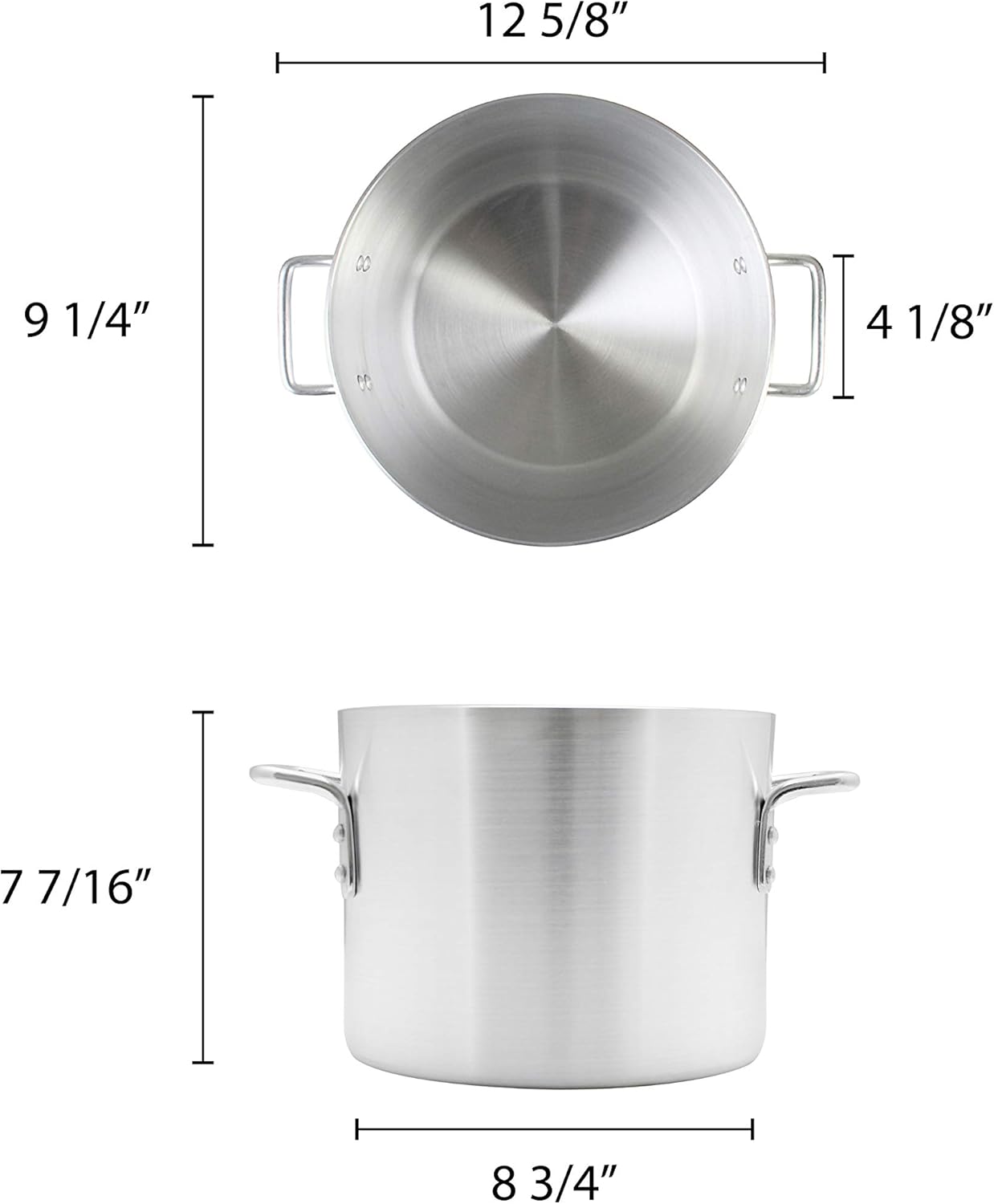 8 Quart Aluminum Stock Pot - Commercial Grade