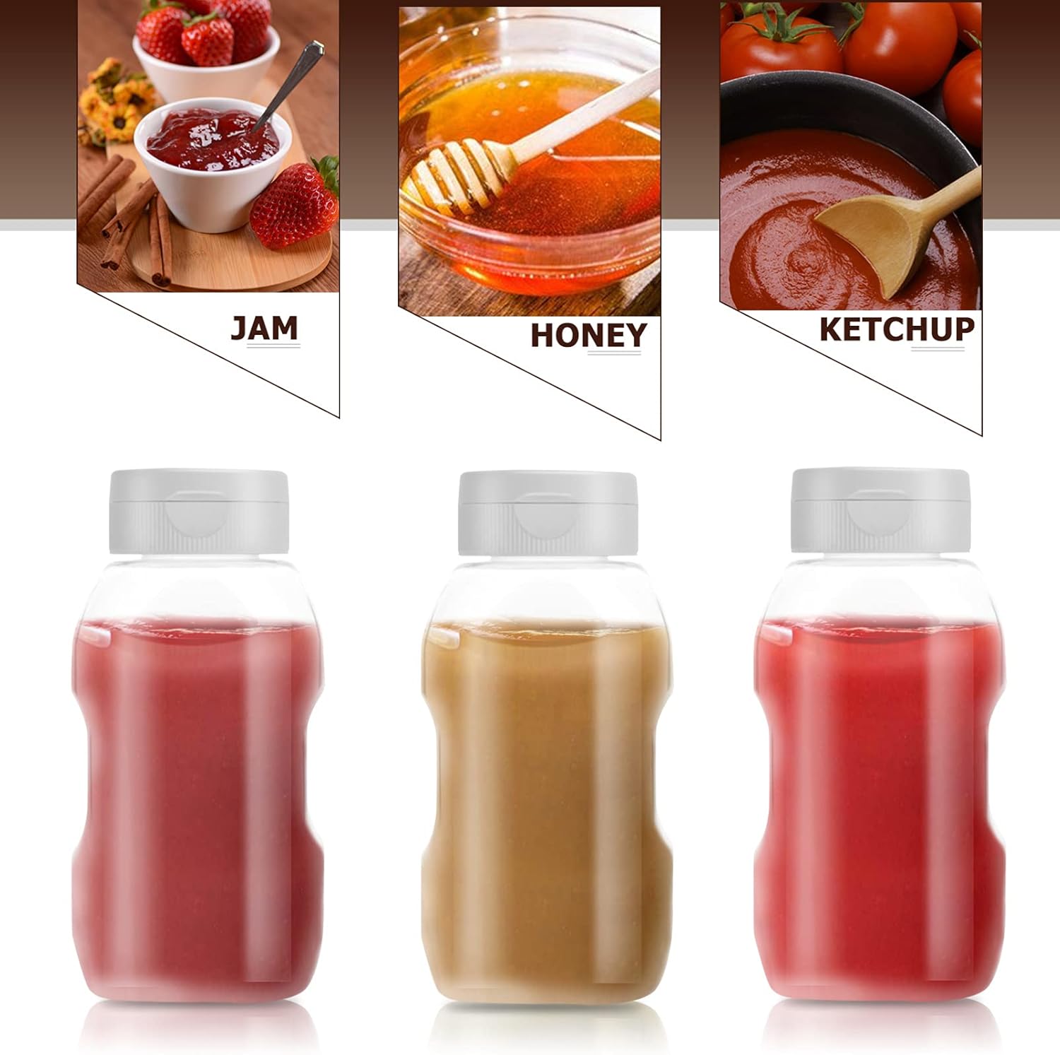 DOITOOL 4pcs Clear Plastic Squeeze Bottle with Cap Lids