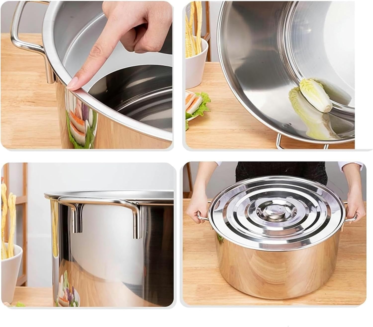 Wzglod Stockpots with Lids and Pasta Basket Set 1