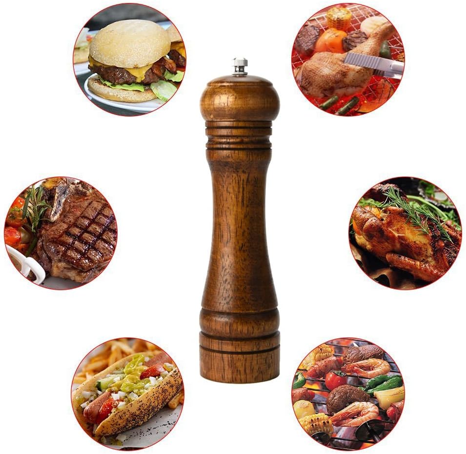 BINHAI Adjustable Pepper Mill Set 2 Piece 8 Inches