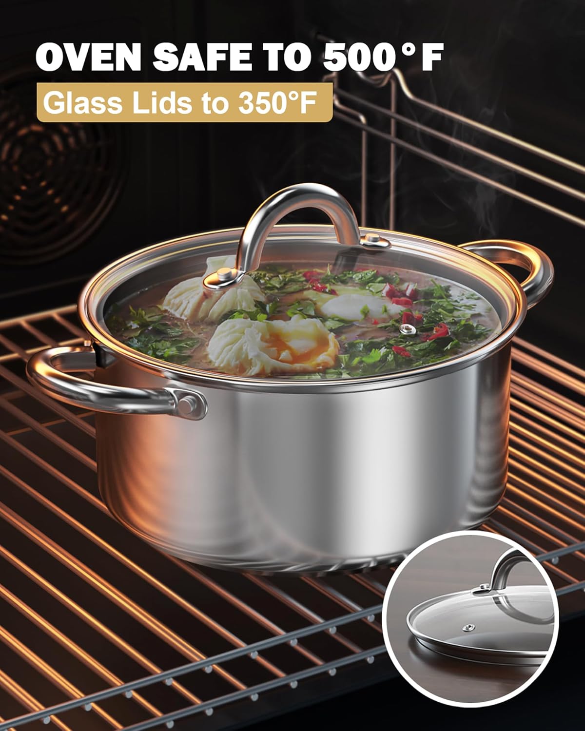 Cook N Home 8 Quart Stockpot with Tempered Glass Lid 1