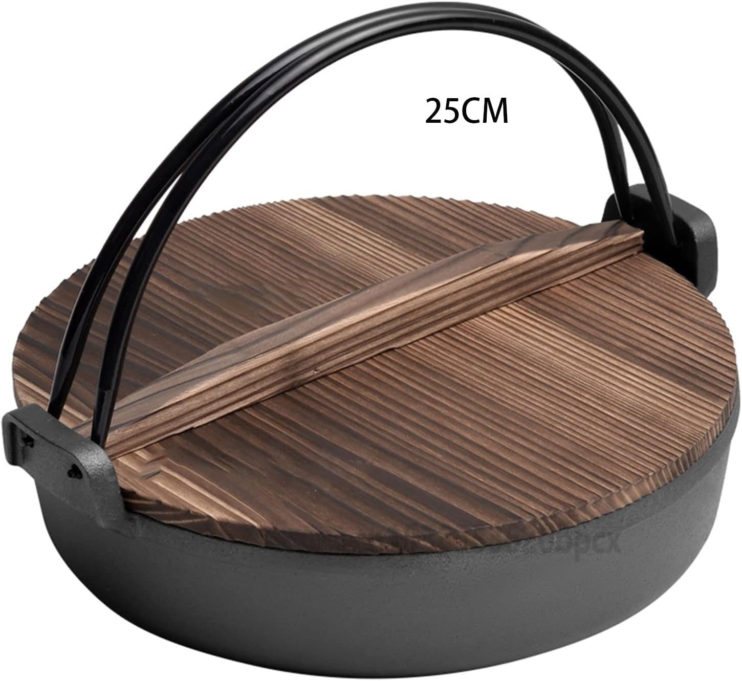 Stock Pot with Wooden Cover Portable Multi-Function Cookware