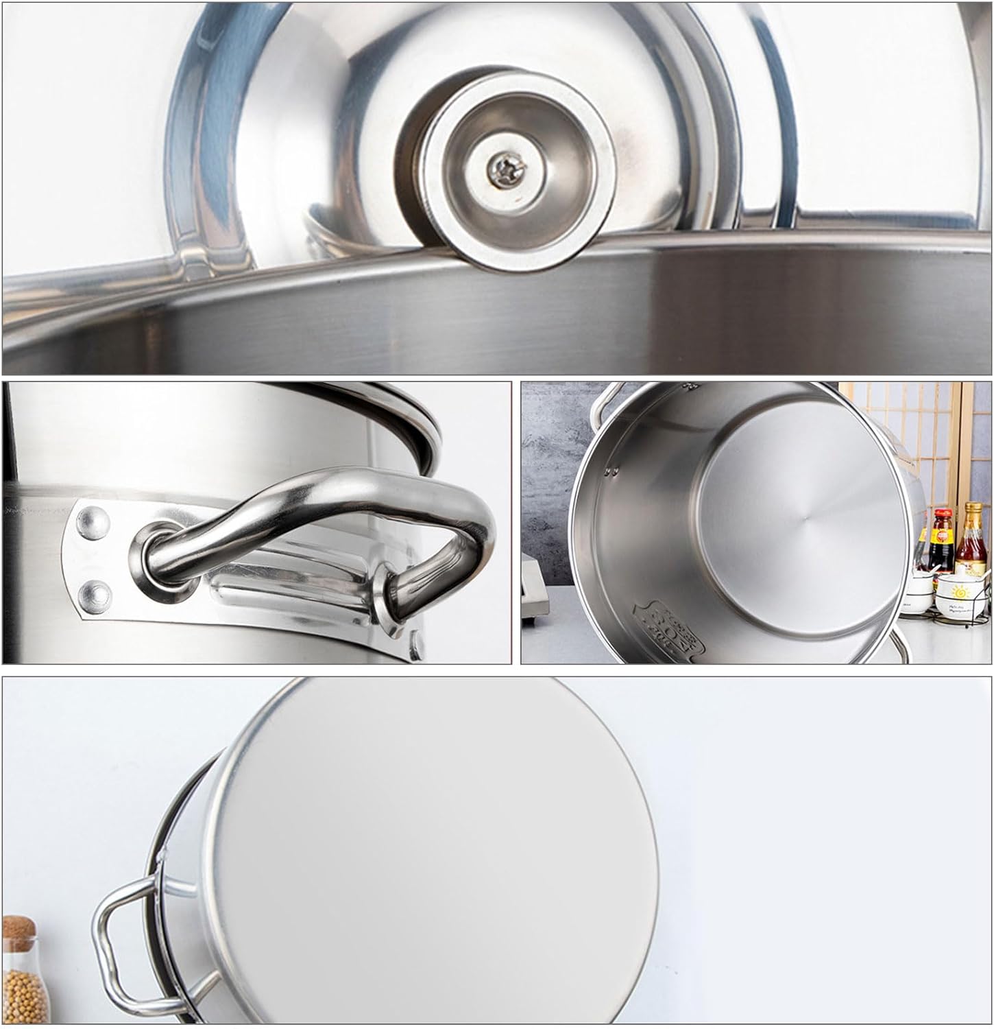 AIZYR 304 Stainless Steel Stockpot with Lid 6L
