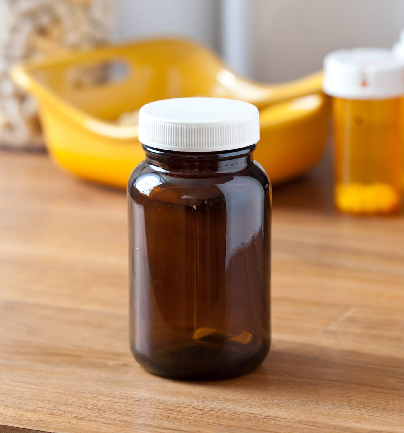JUVITUS 5 oz Amber Glass Packer Bottles 6 Pack