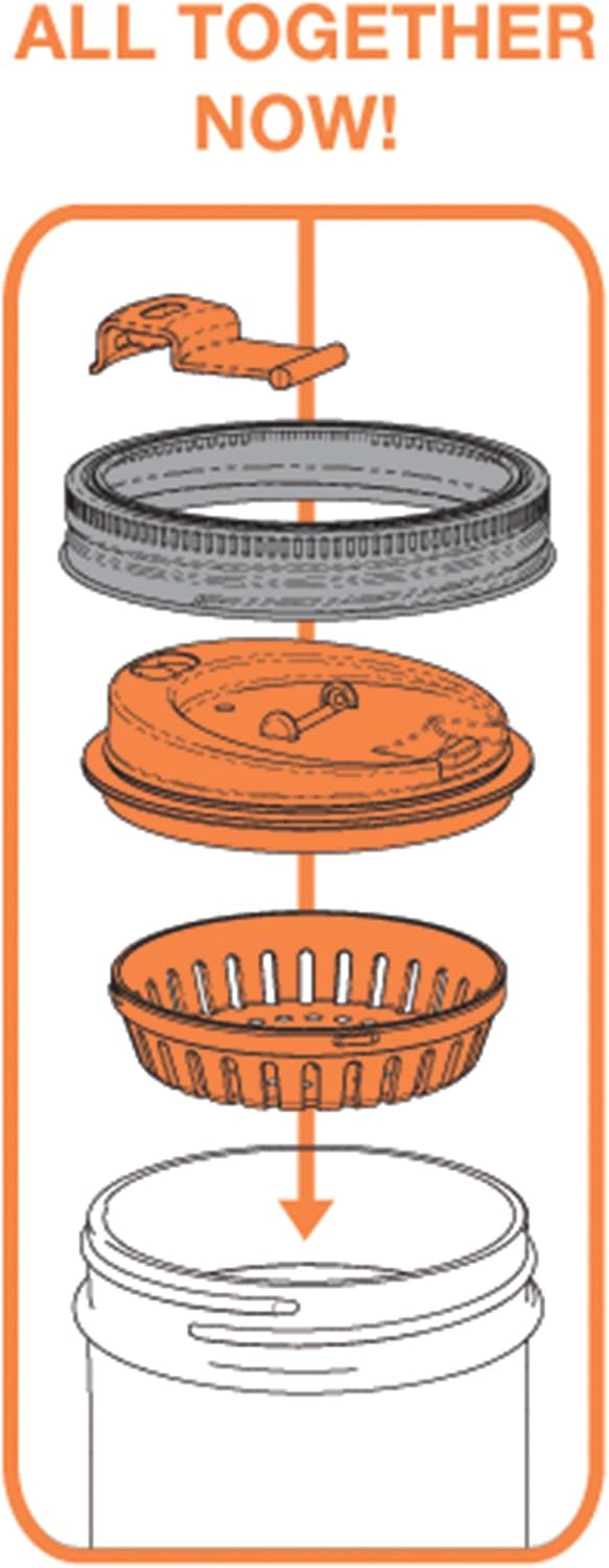 Jarware Fruit Infusion Lid for Wide Mouth Mason Jars Orange