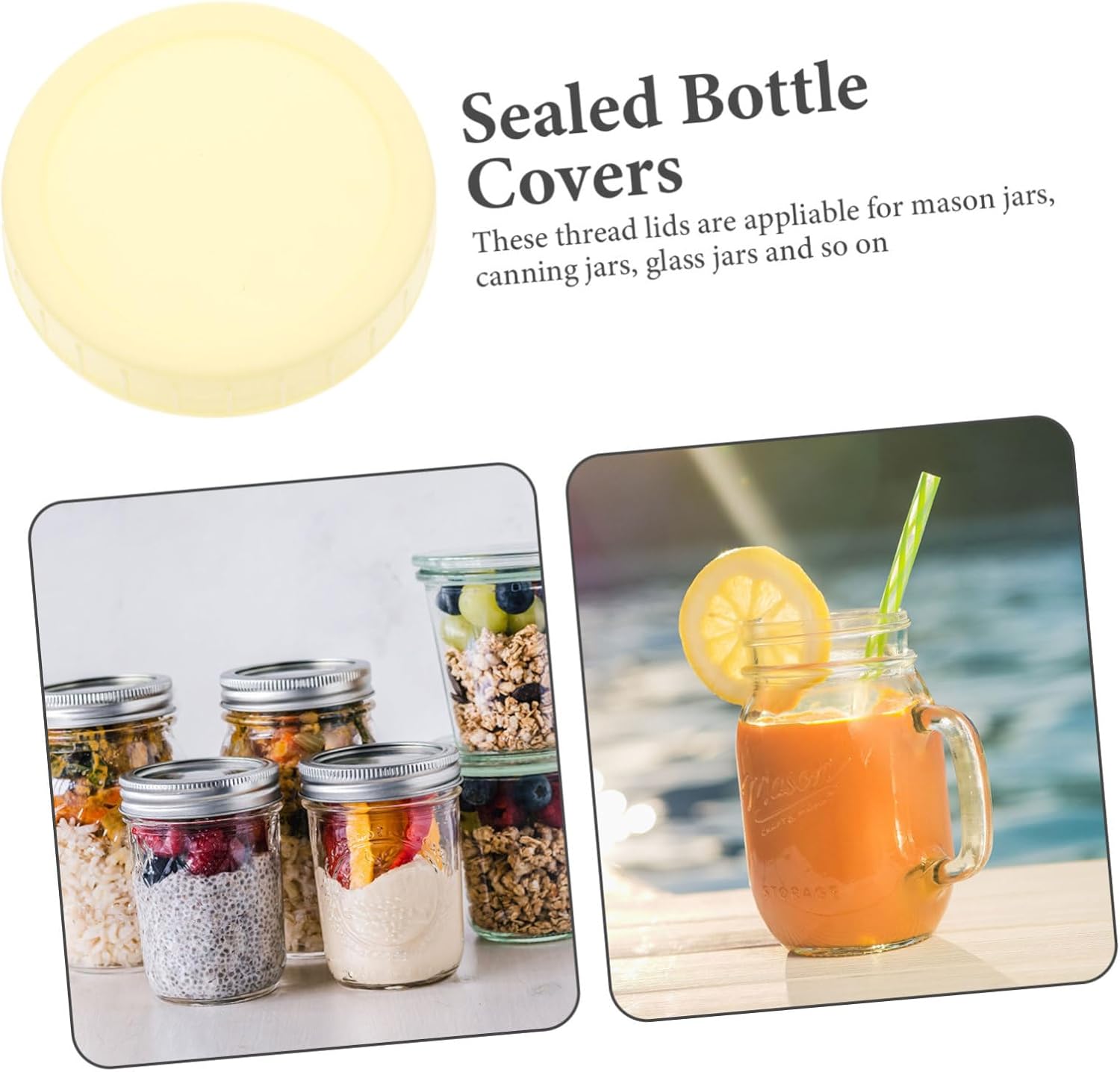 BESTOYARD 10pcs Wide Mouth Mason Jar Lids