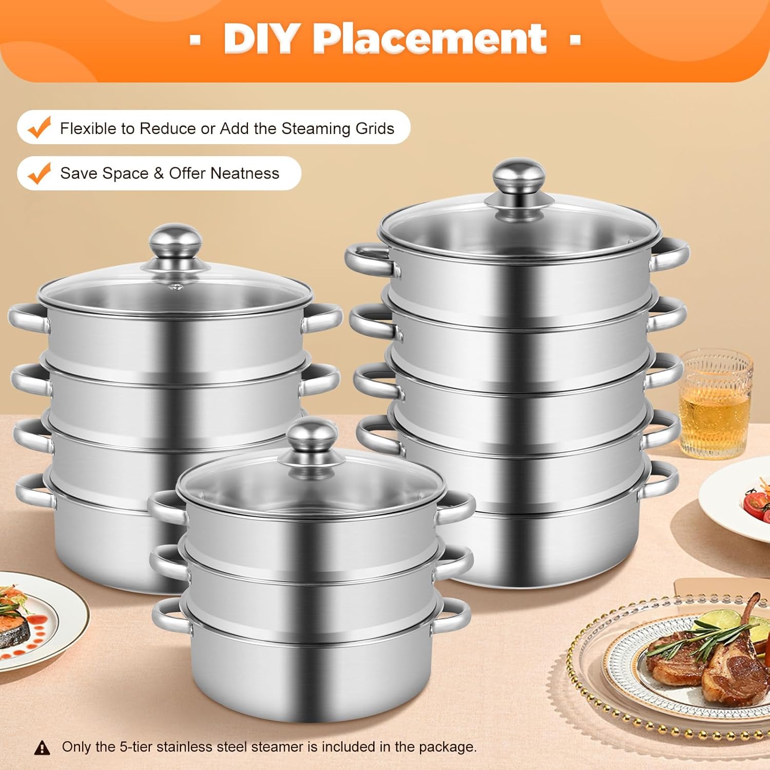 Kangten 5 Tier Stock Pot and Steamer Set
