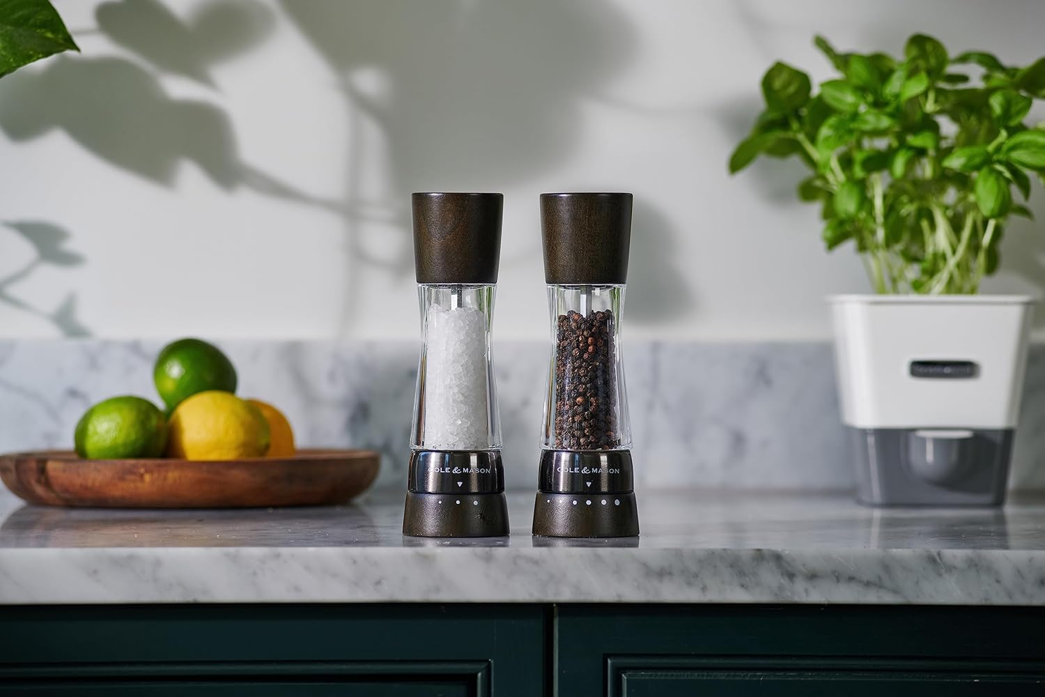 Cole Mason Derwent Black Wood Salt Pepper Mills Gift Set