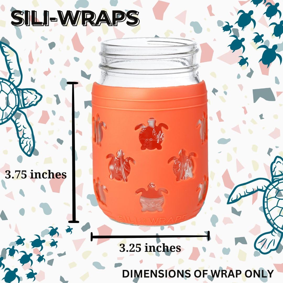 Sili Wraps Mason Jar Wraps Pink Sunset Turtle Set of 4