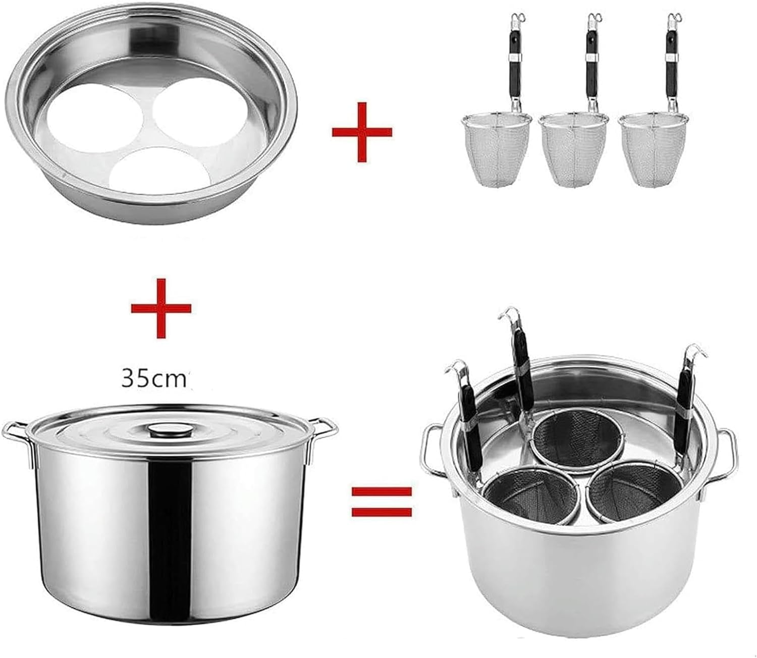 UNbit Heavy Duty Induction Stockpot with Divider and Colander Strainer