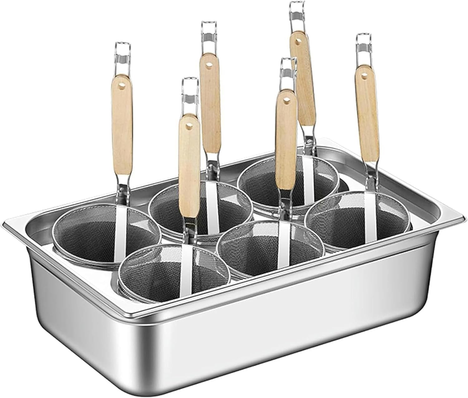 BINGWANG 6-Hole Pasta Cooker Insert Set for Home Kitchen Restaurant