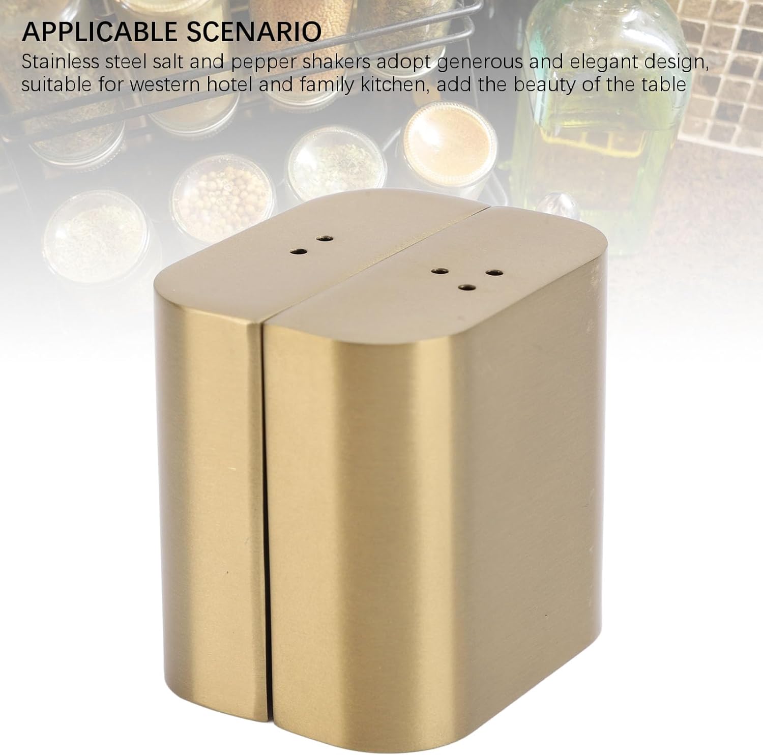LIZEALUCKY 2Pcs Salt Pepper Shakers Set Stainless Steel with Lids
