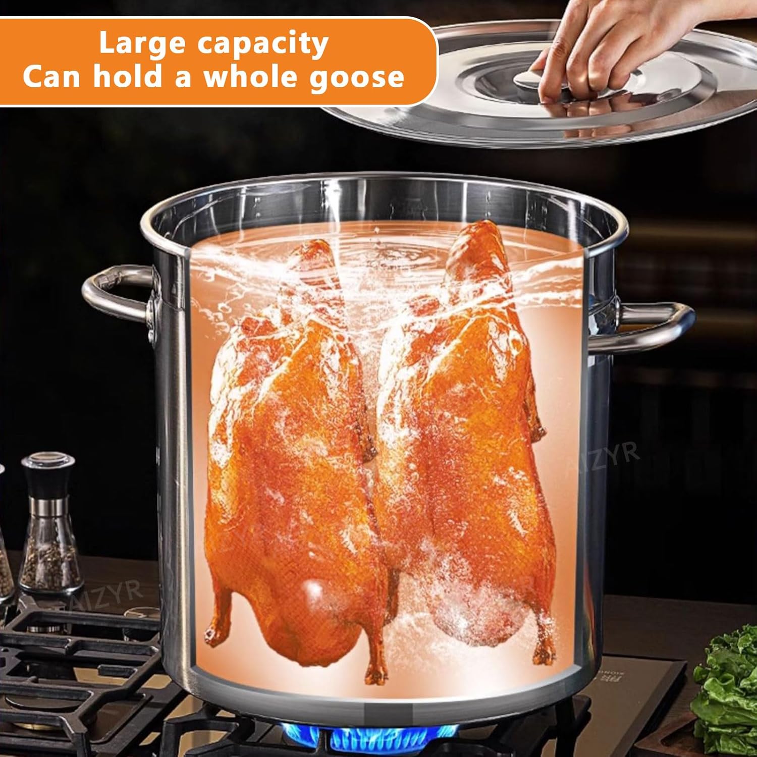 AIZYR 304 Stainless Steel Stock Pot with Lid