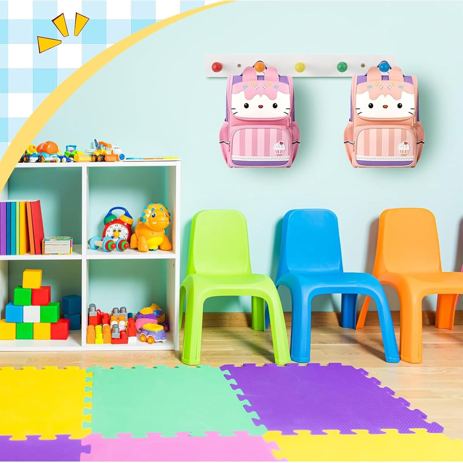 Yousoontic 2 Pcs Kids Rainbow Coat Hooks Wall Mount