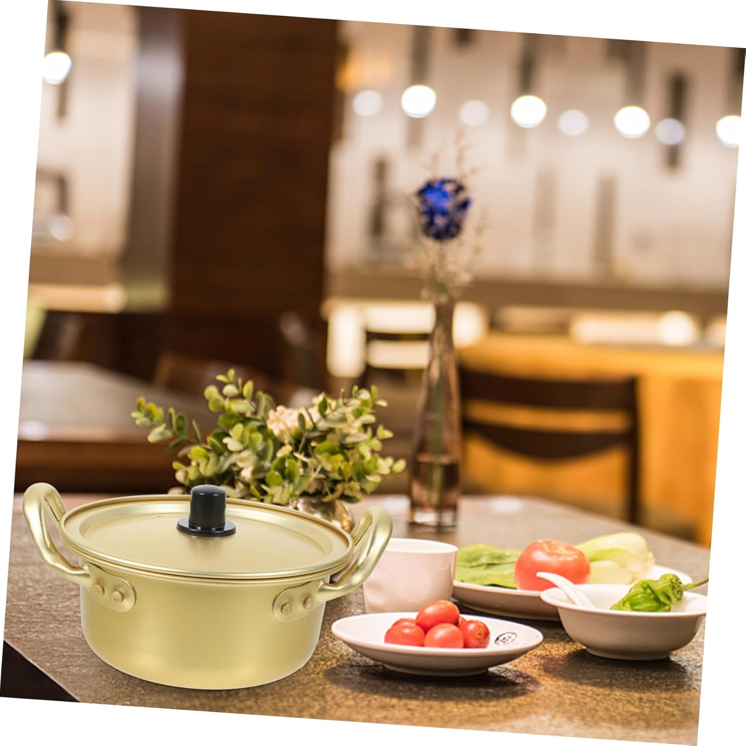 EXHUMKY Korean Ramen Pot Set with Spoon and Chopsticks