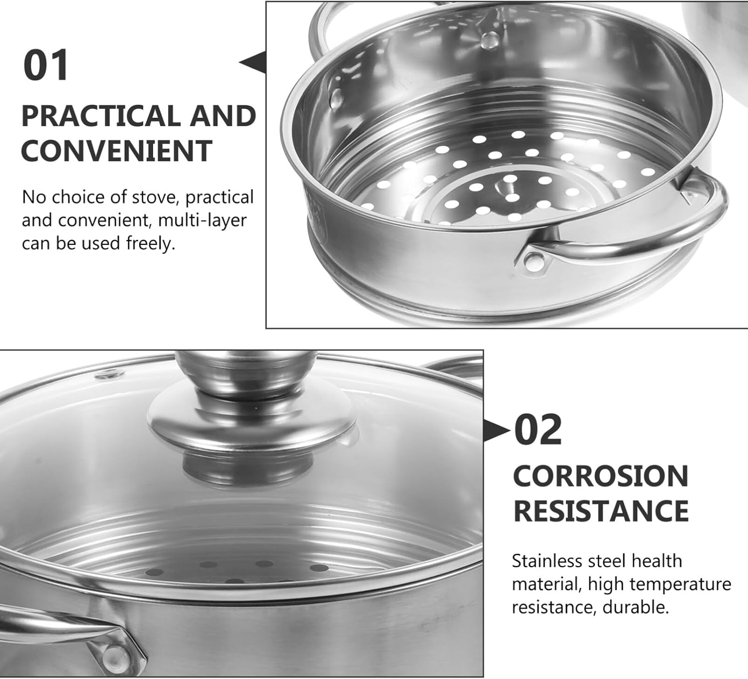 Cabilock Heavy Duty Steamer Pot with Lid