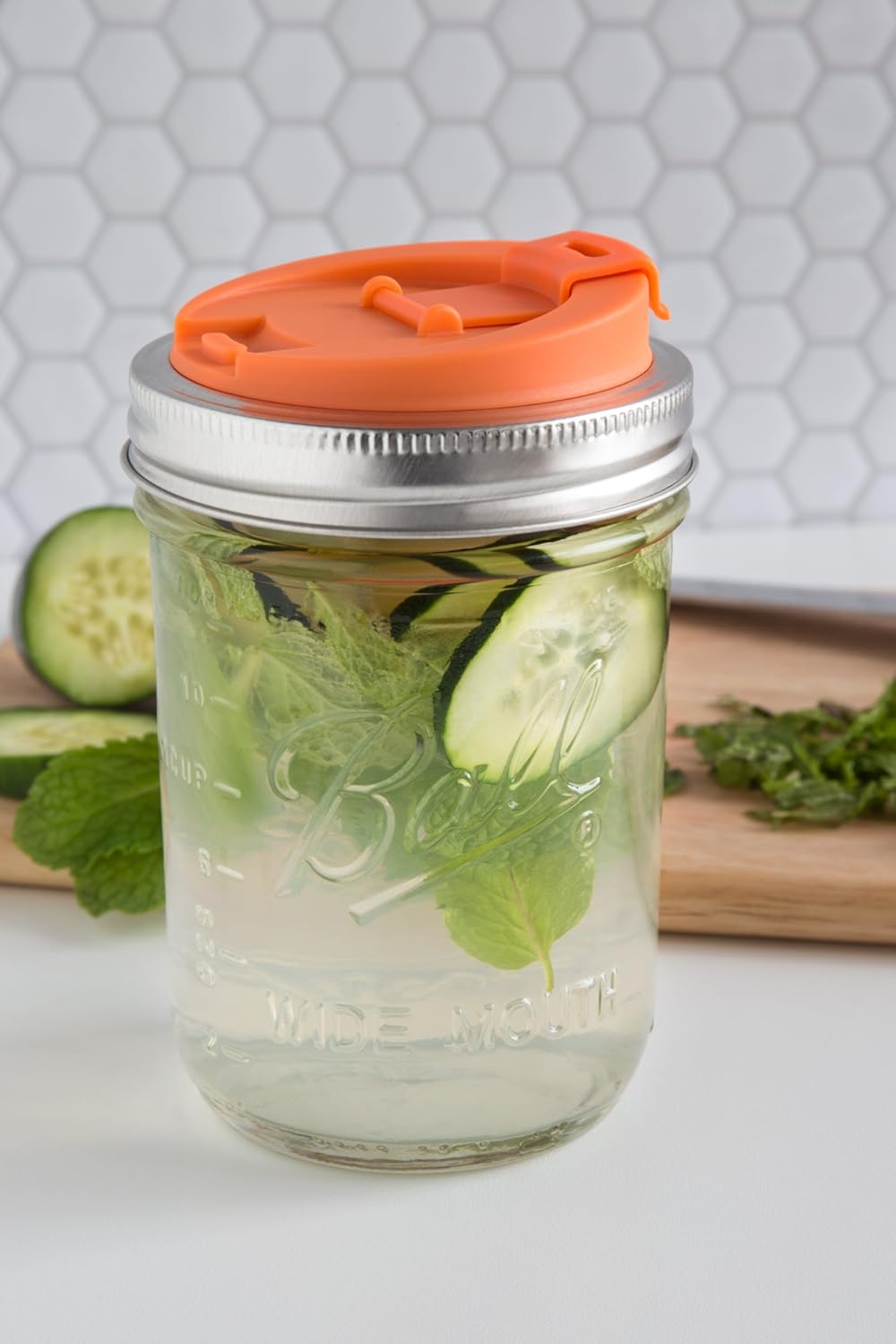 Jarware Fruit Infusion Lid for Wide Mouth Mason Jars Orange