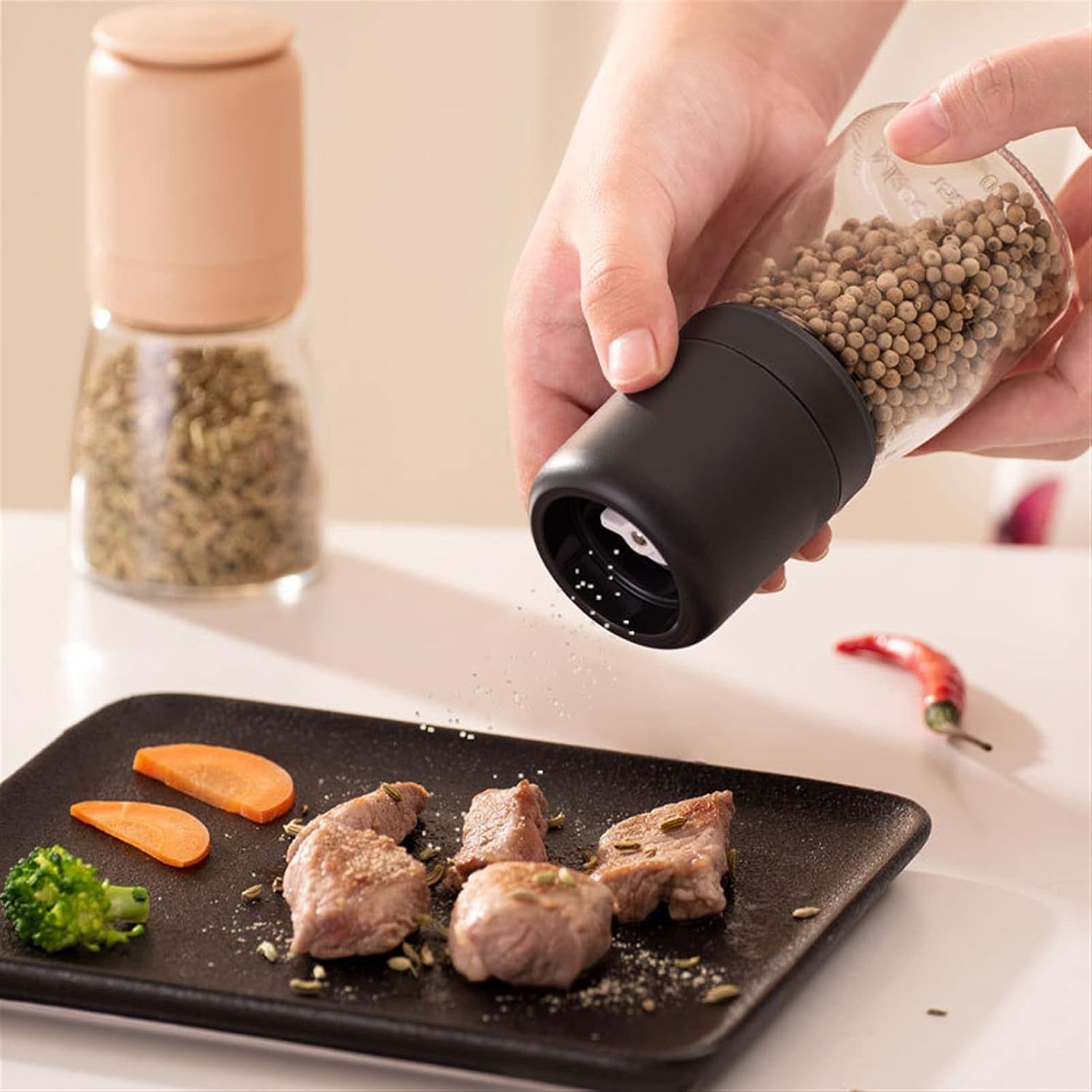 JAJKAFCL Pepper Mill Manual Salt and Pepper Grinder