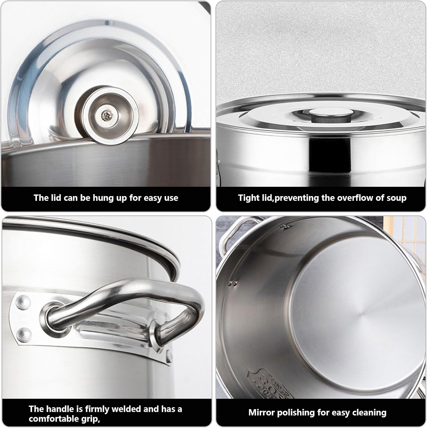 AIZYR 10L Stainless Steel Stockpot with Steel Lid