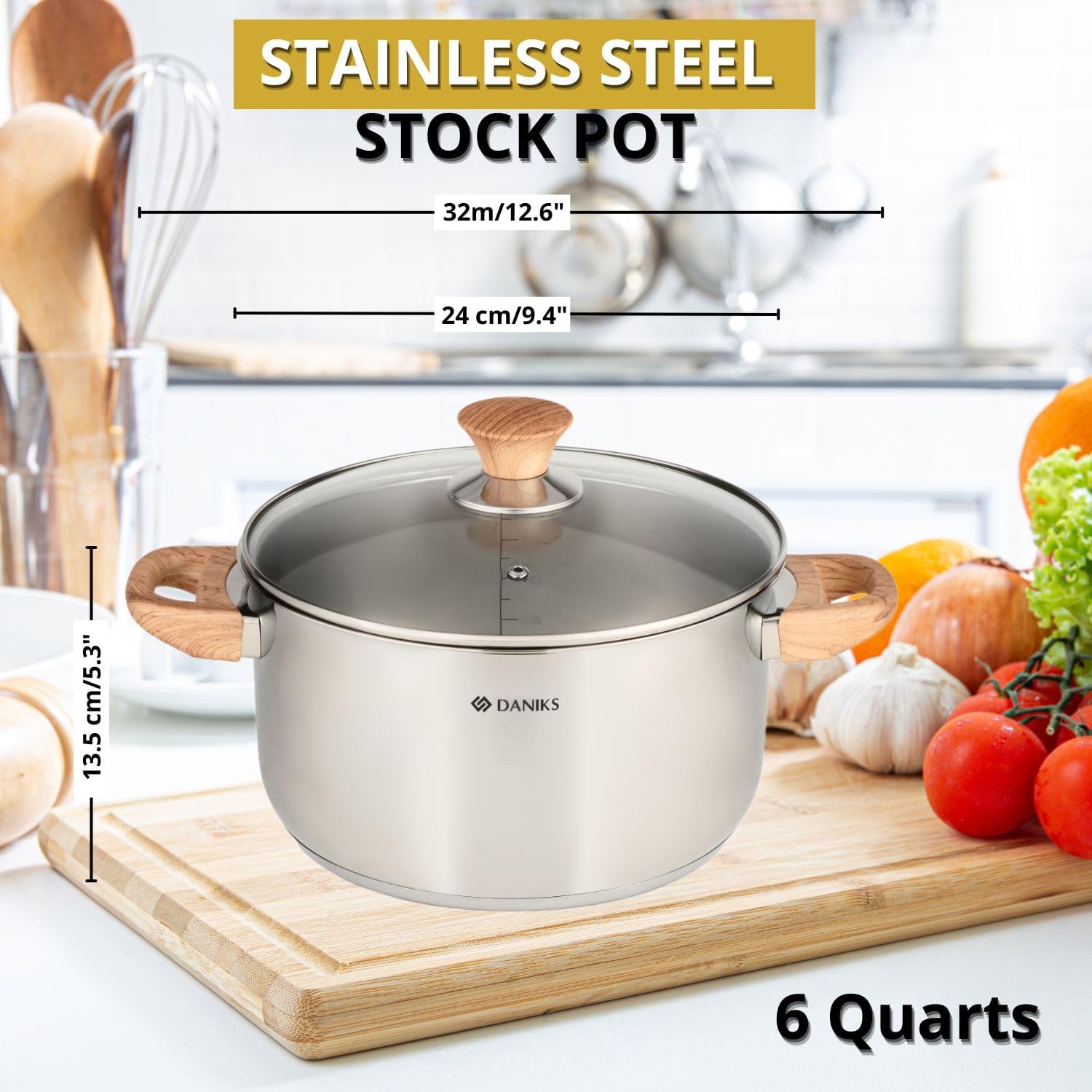 Daniks Oslo Stainless Steel Stockpot 6 Quart