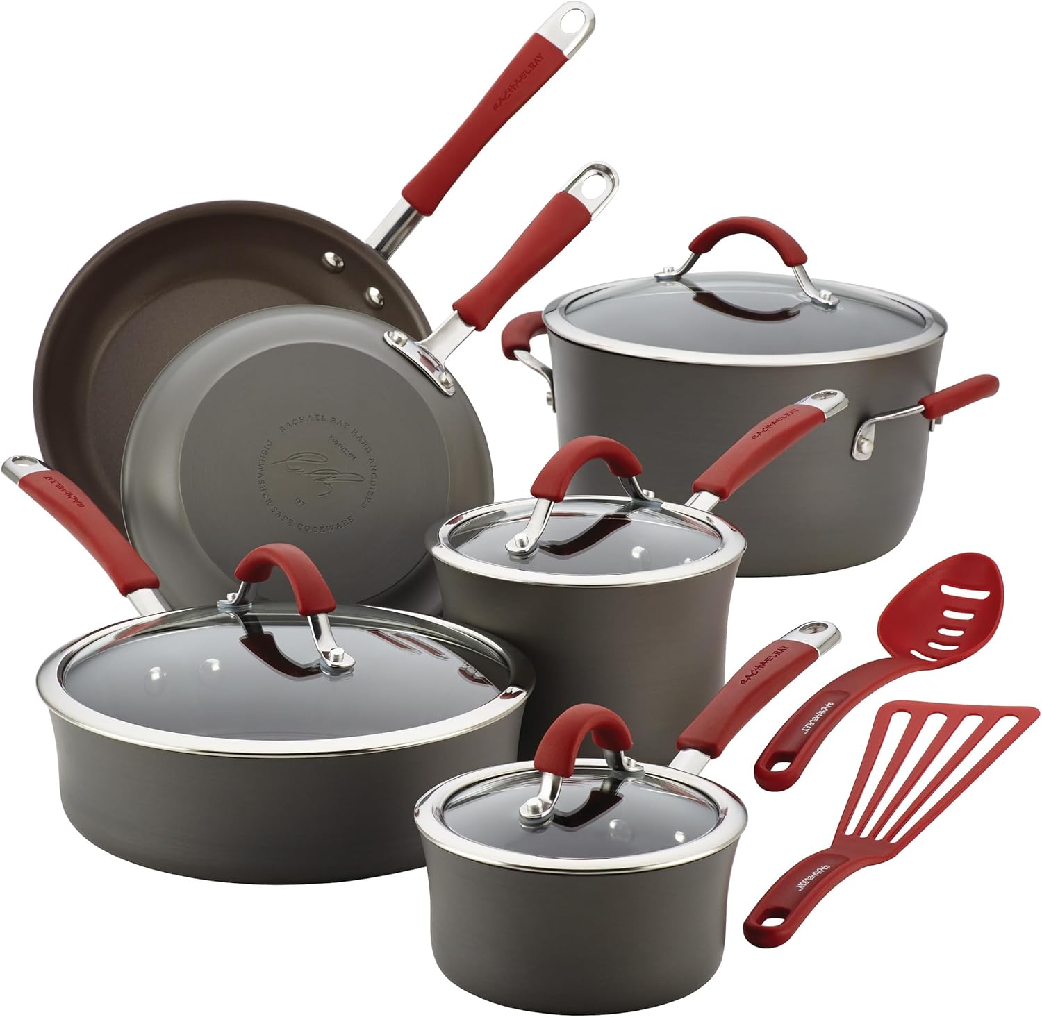 Rachael Ray 12-Piece Hard Anodized Nonstick Cookware Set