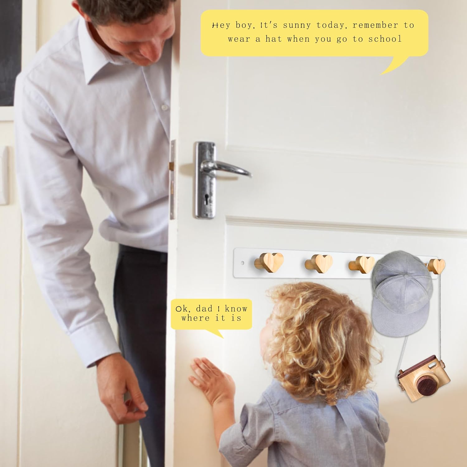 Yisiziyo Heart Shape Wall Mounted Coat Rack for Kids