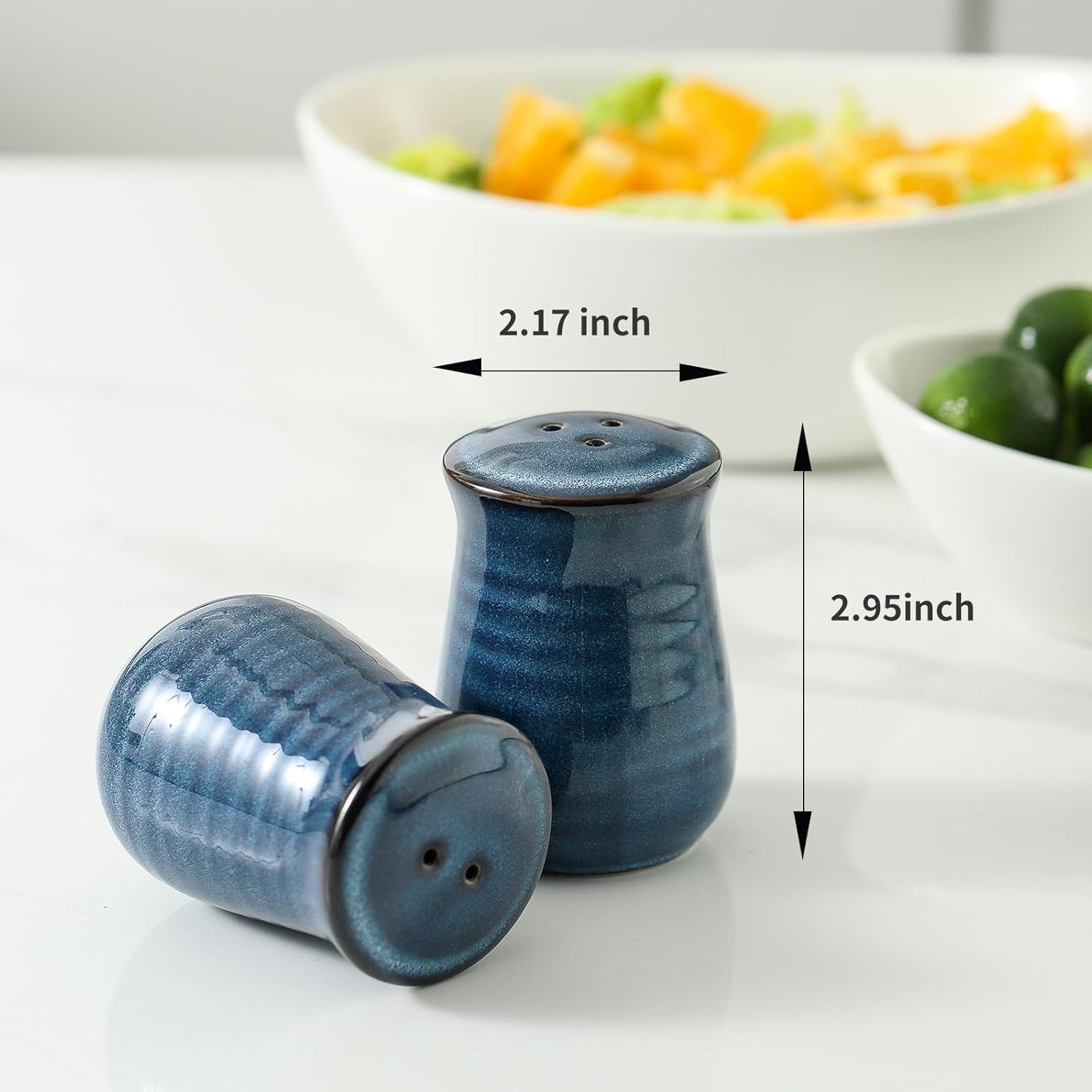 Tikooere Salt and Pepper Shakers Set of 2 Navy Blue and Pink
