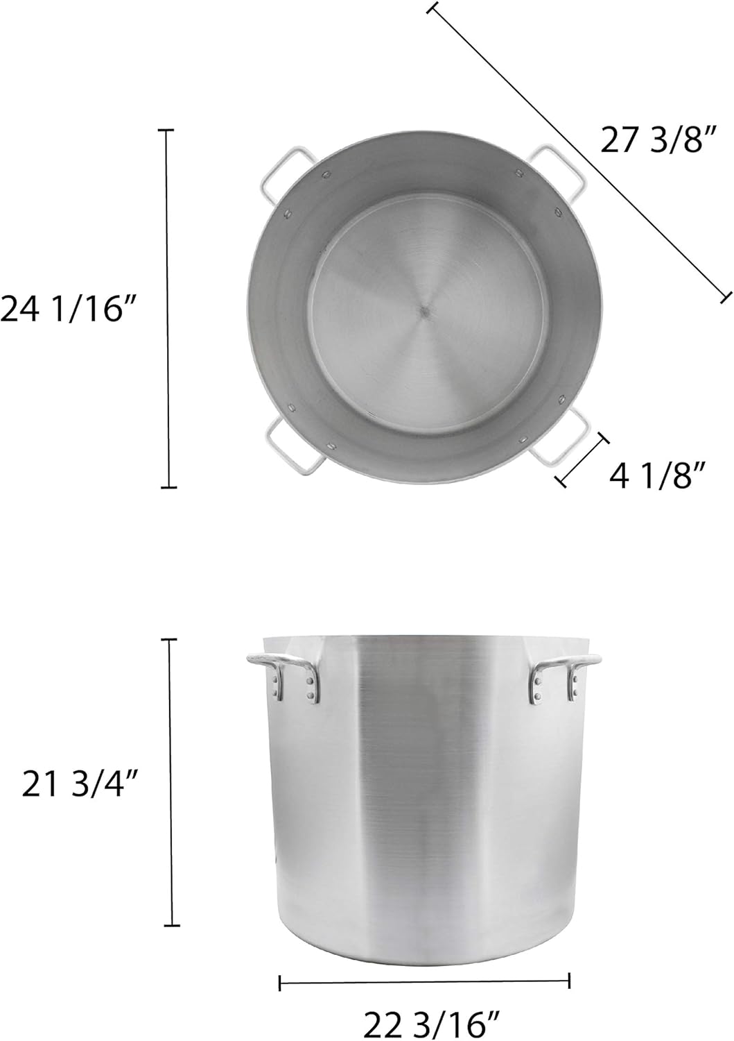 160 Quart Aluminum Stock Pot with Side Handles