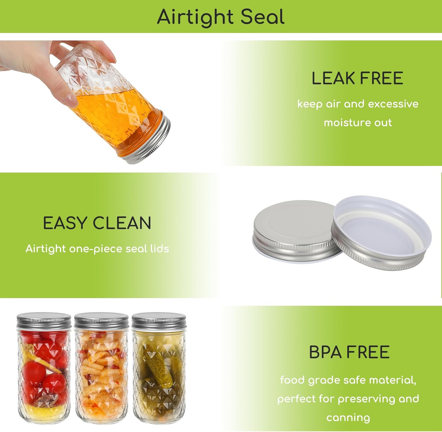 Keketin 12 oz Wide Mouth Mason Jars 20 Pack with Screw Lids