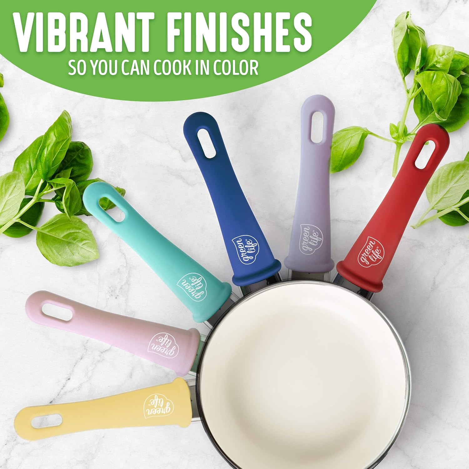 GreenLife 11 Griddle Pan 12 Frying Pan Set PFAS-Free Ceramic Nonstick Cookware