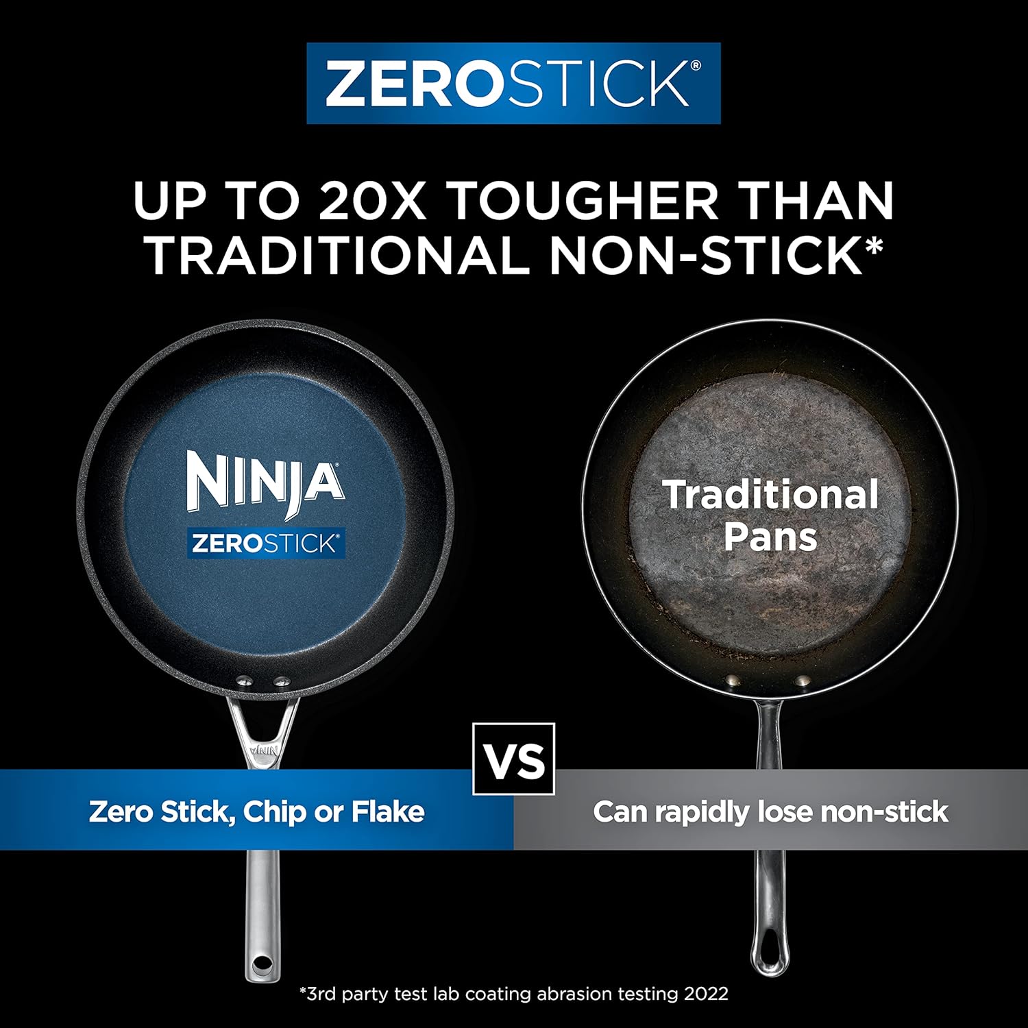 Ninja ZEROSTICK 3-Piece Stackable Saucepan Set Non-Stick Grey 16cm 18cm 20cm