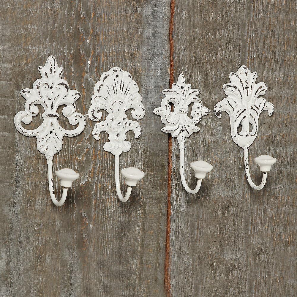 WHW Chateaux Fleur De Lis Wall Hooks Set of 4