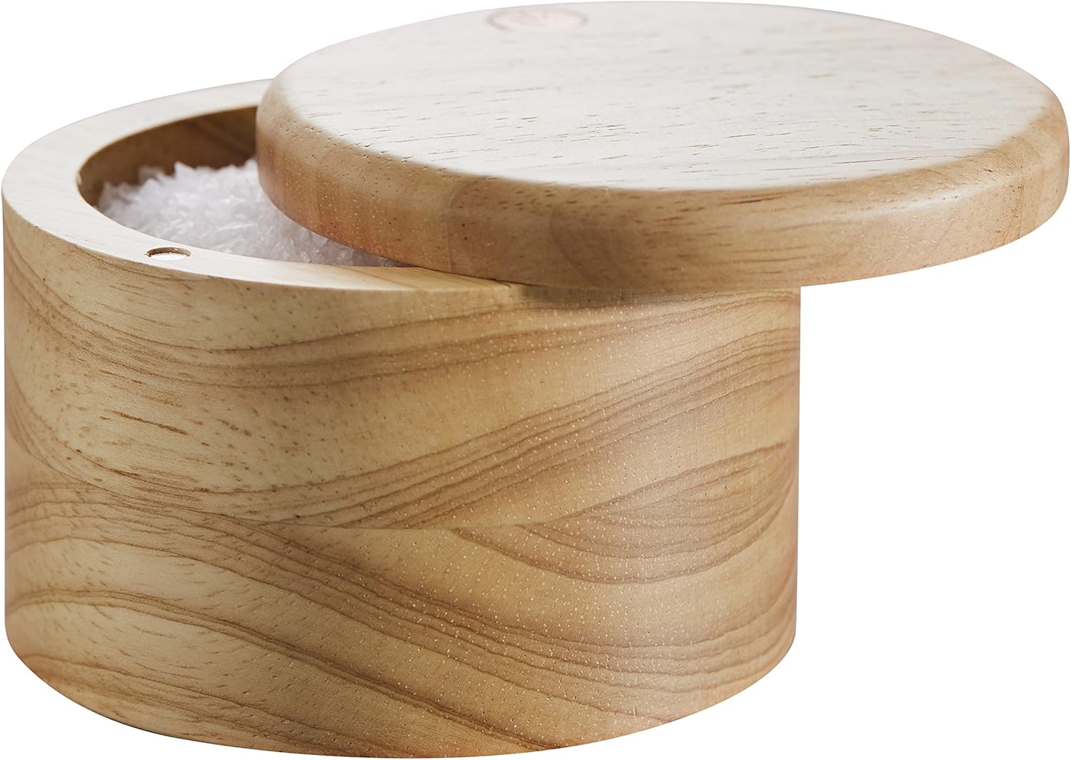Ayesha Parawood Salt Cellar 4 Inch Brown With Lid