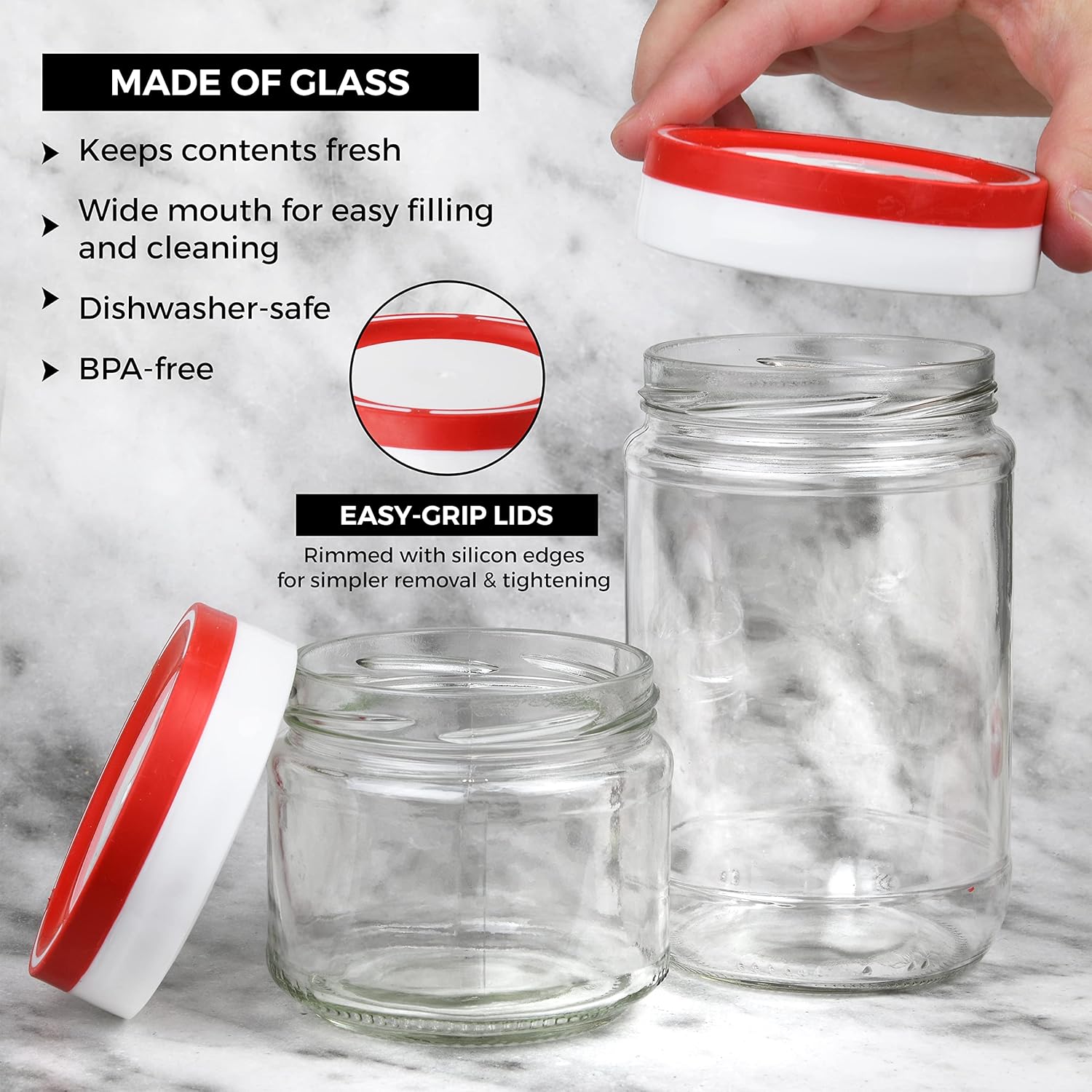 Tribello 22 Oz Wide Mouth Mason Jars 6-Pack 1