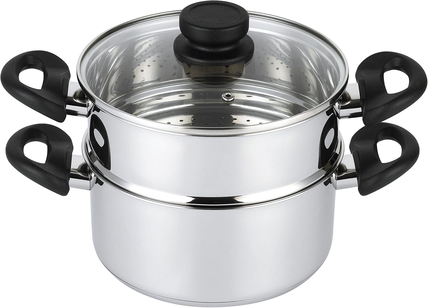 Nevlers 3 Piece Heavy Duty Stainless Steel Steamer Pot Set