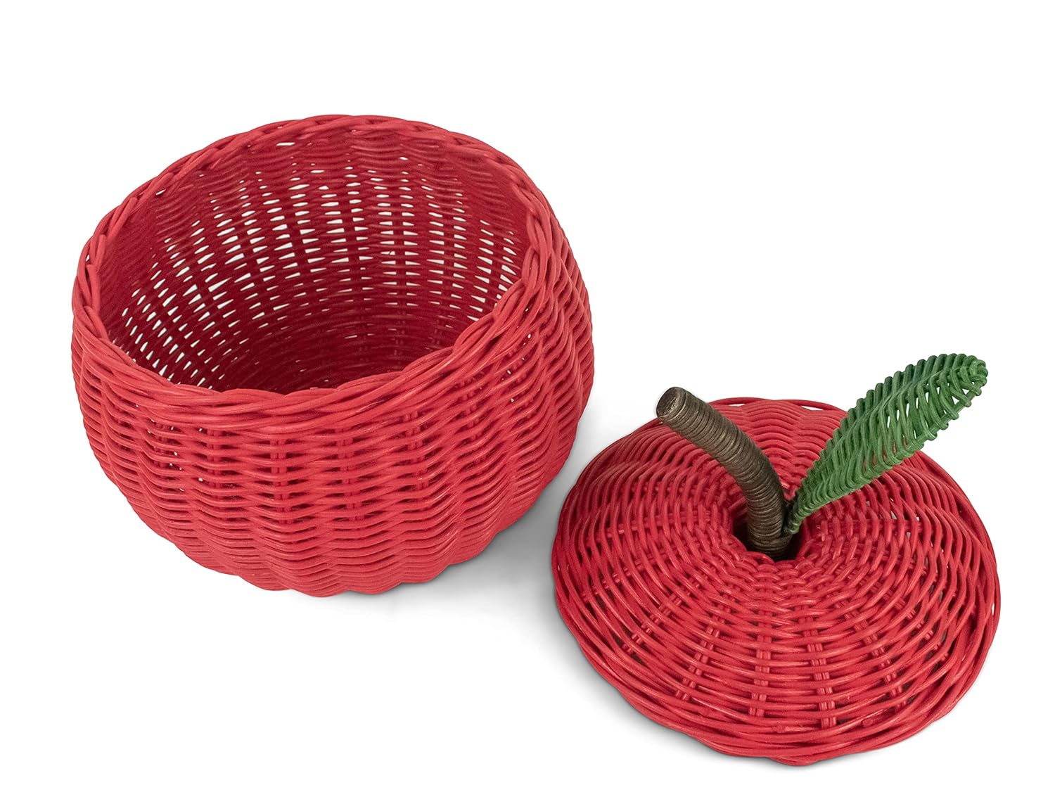 G6 Collection Apple Rattan Storage Basket with Lid 1