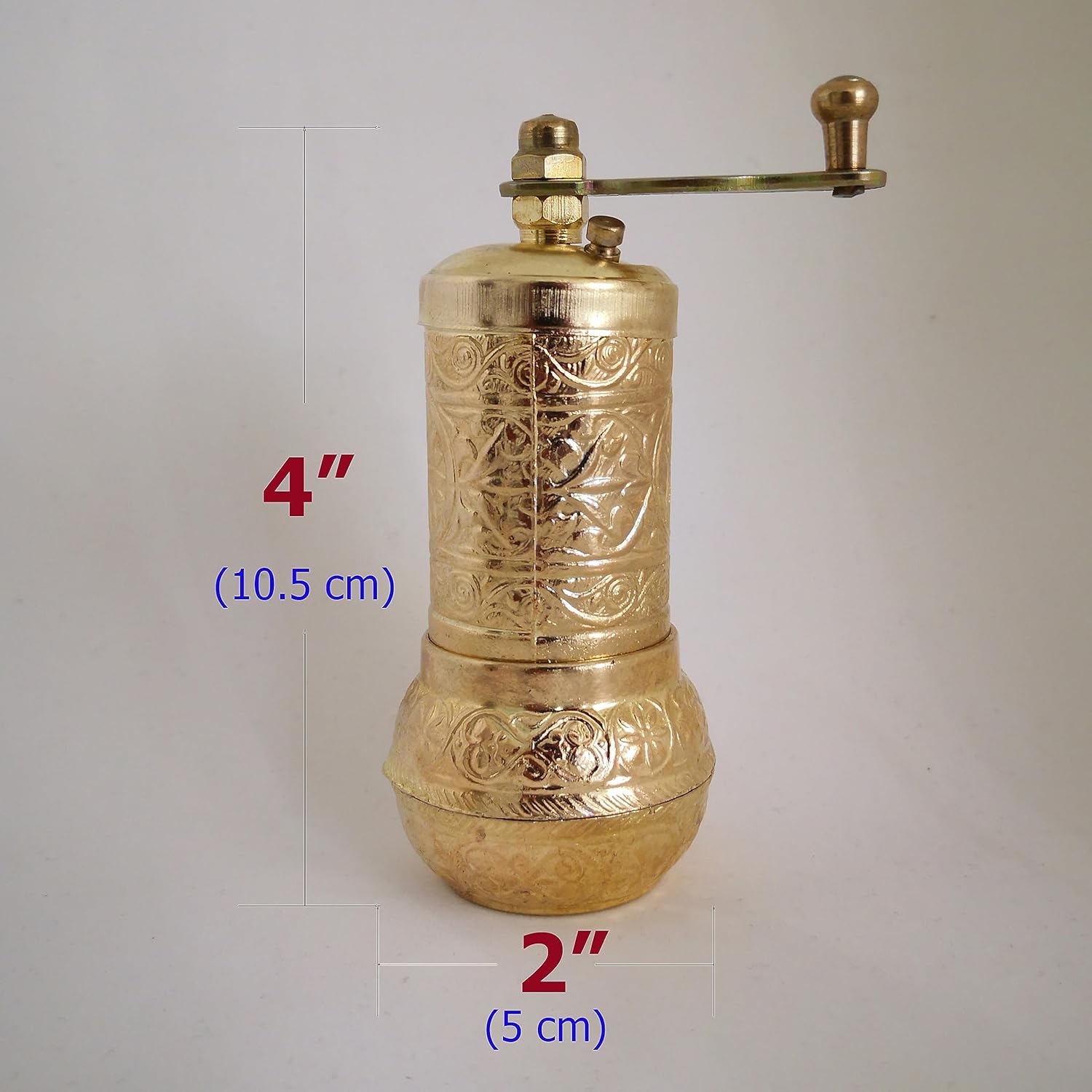 Carrina Gold Pepper Mill - Adjustable Spice Coffee Grinder