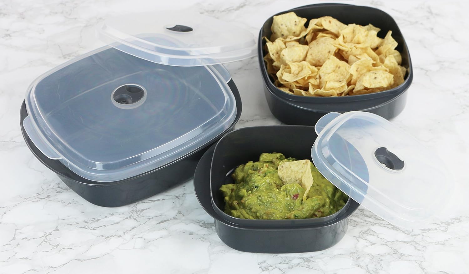Reston Lloyd 3-Piece Microwave Storage Set Gray