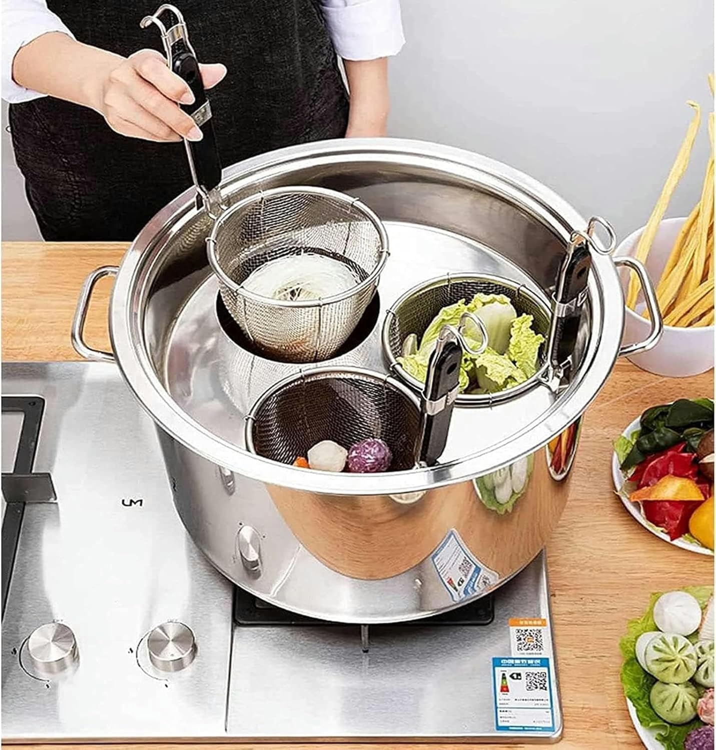 SVMYTEBGE Pasta Pot with Strainer Basket Set