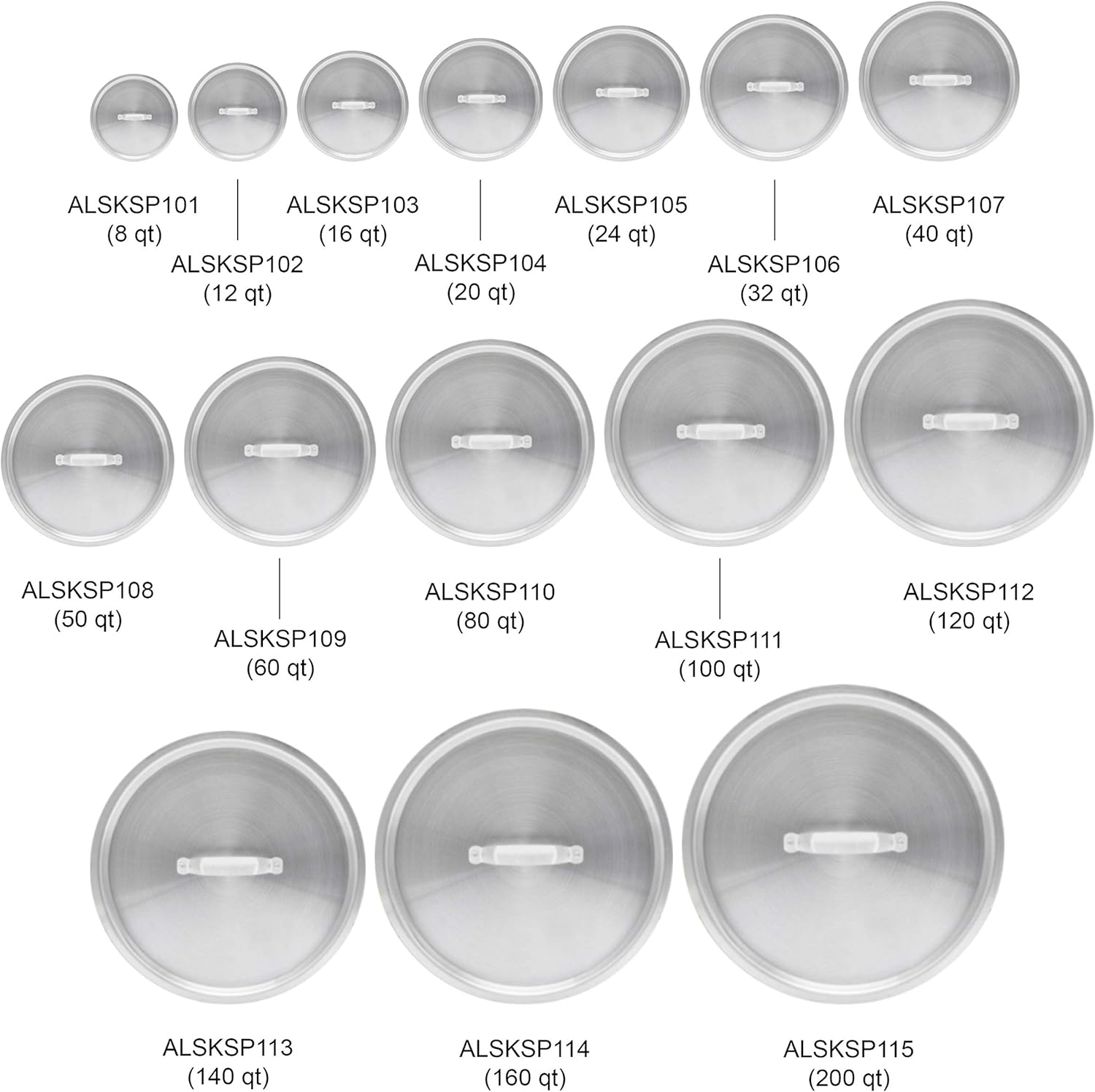 200 Quart Aluminum Stock Pot Lid - Commercial Grade