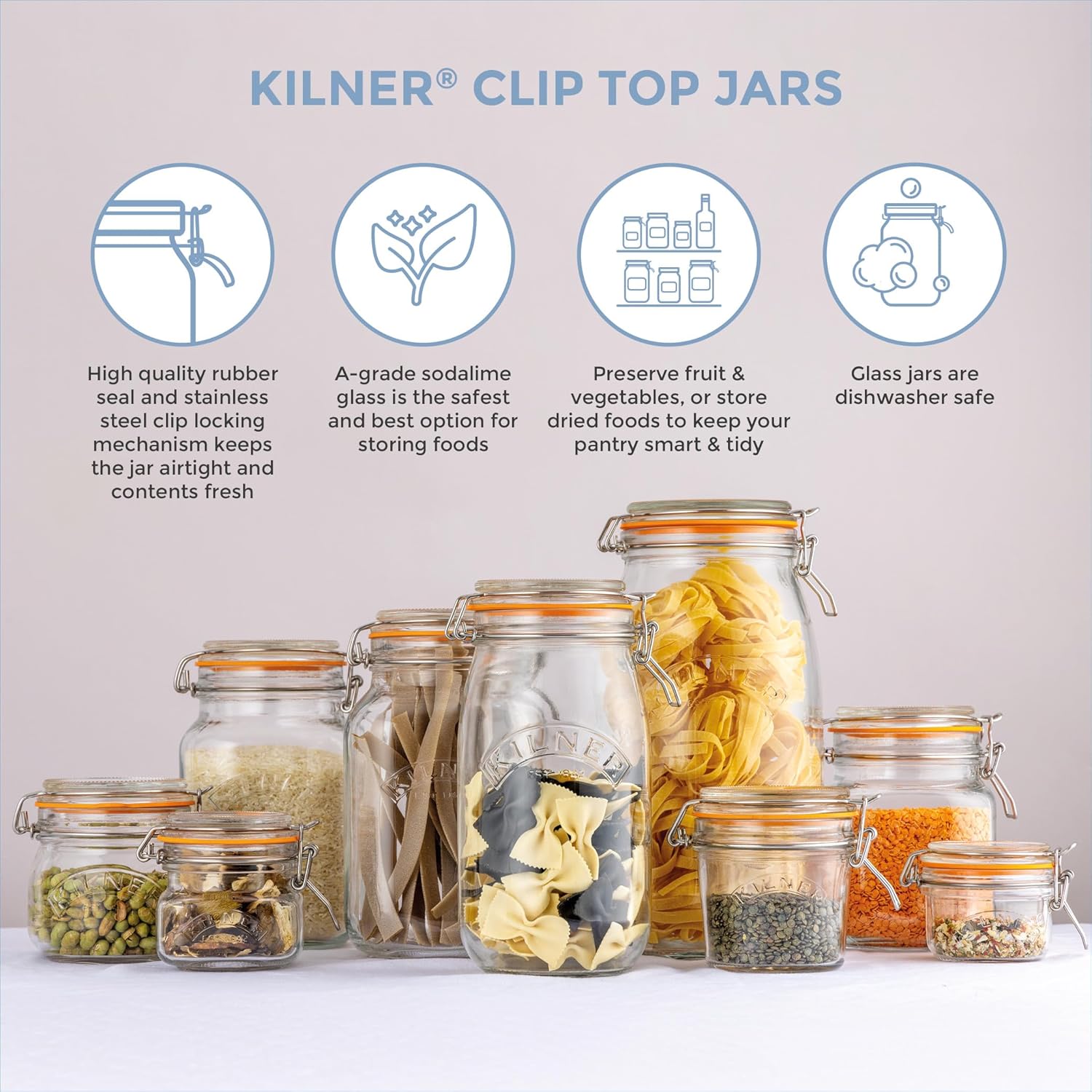 Kilner Round Swing Top Glass Jar 12 oz 1