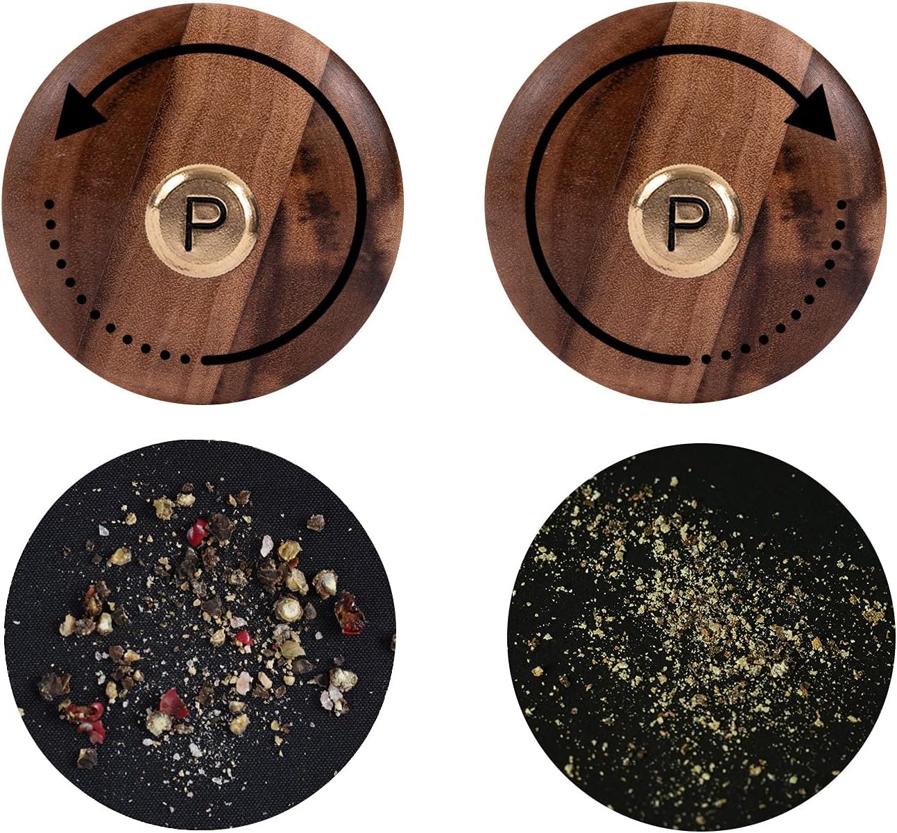 DeroTeno Salt and Pepper Mill Set with Tray