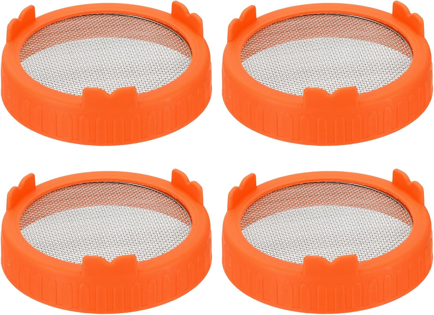 PATIKIL Sprouting Lids for Wide Mouth Mason Jars 4Pcs Orange