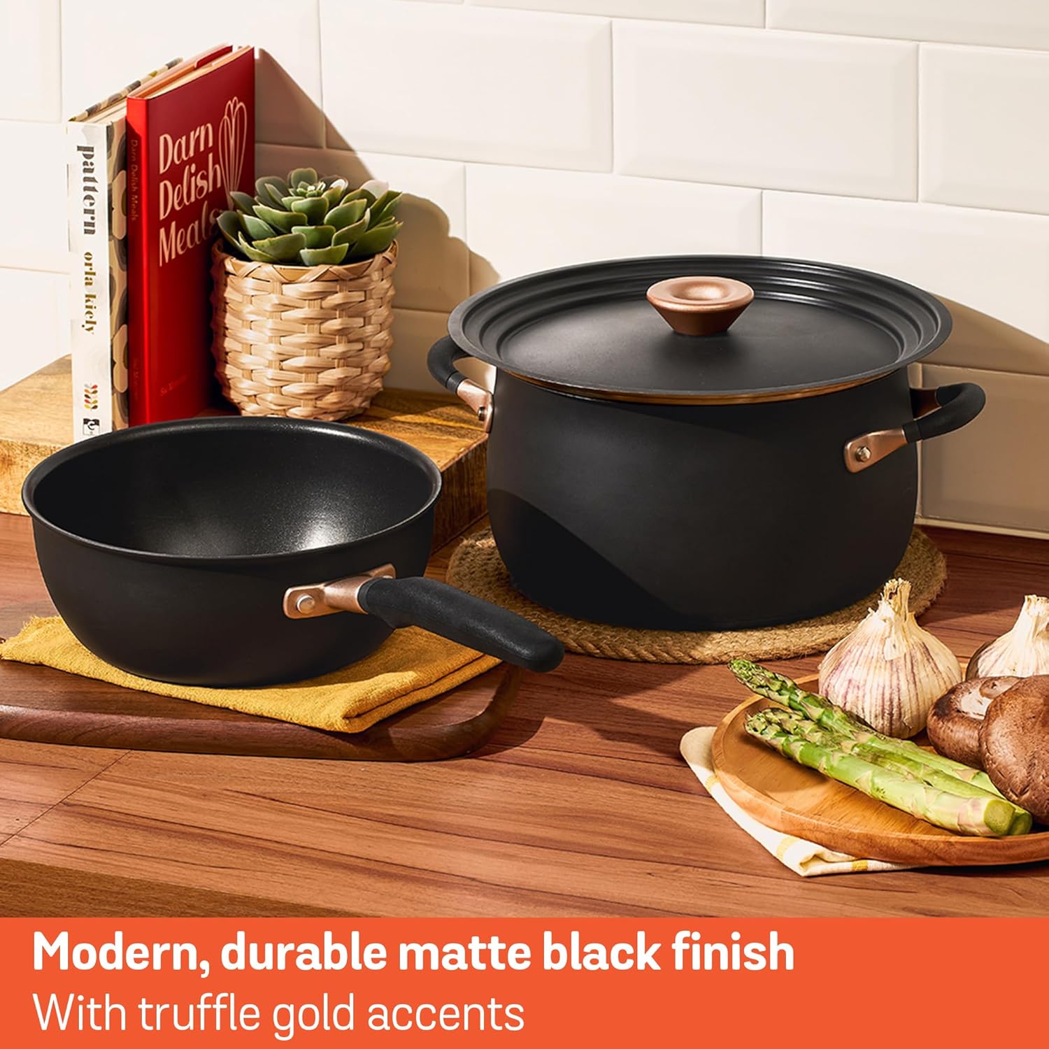 Meyer 8 Quart Stock Pot with Matte Black and Silicone Handles