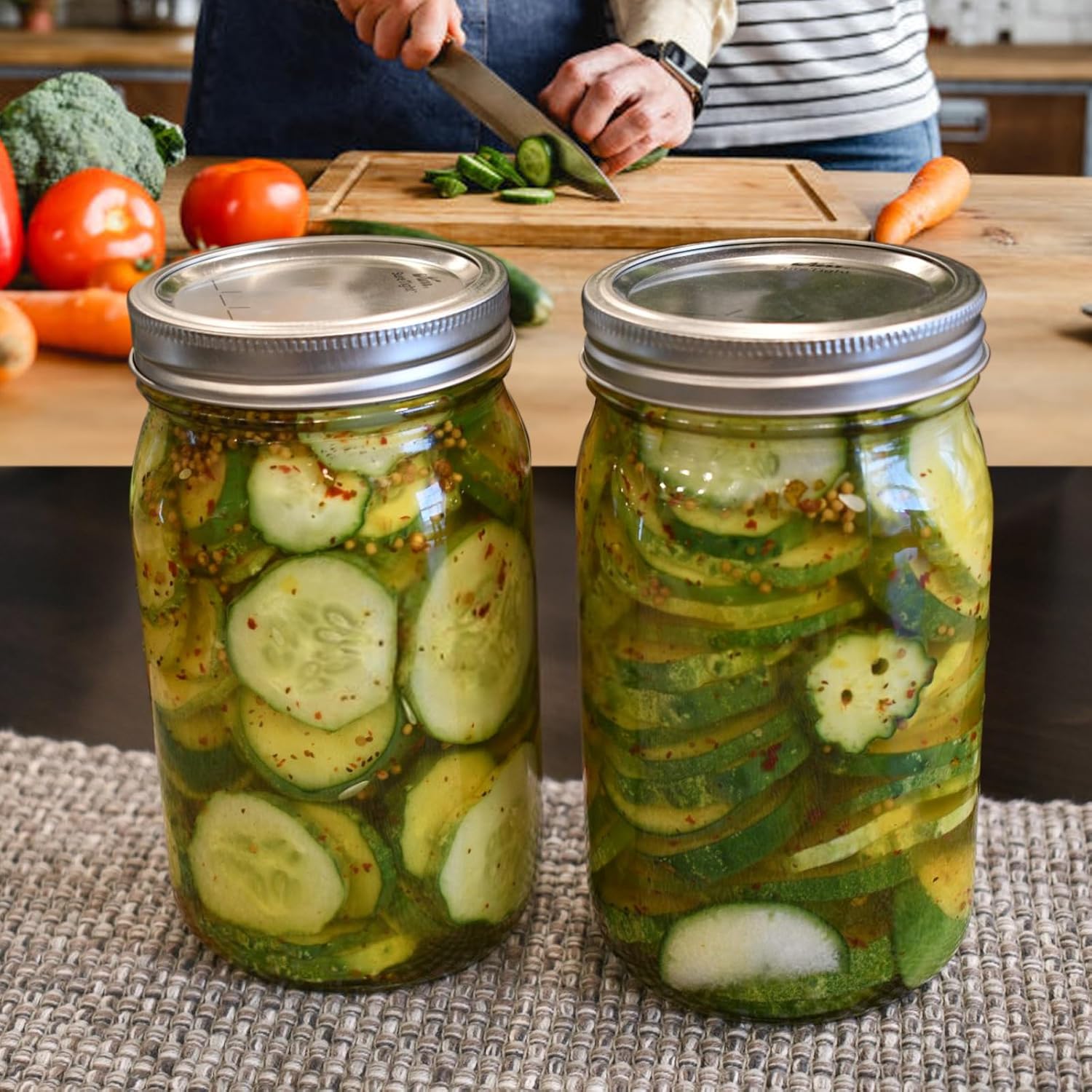 STARSIDE 32 oz Glass Jars with Airtight Lids 4 Pack
