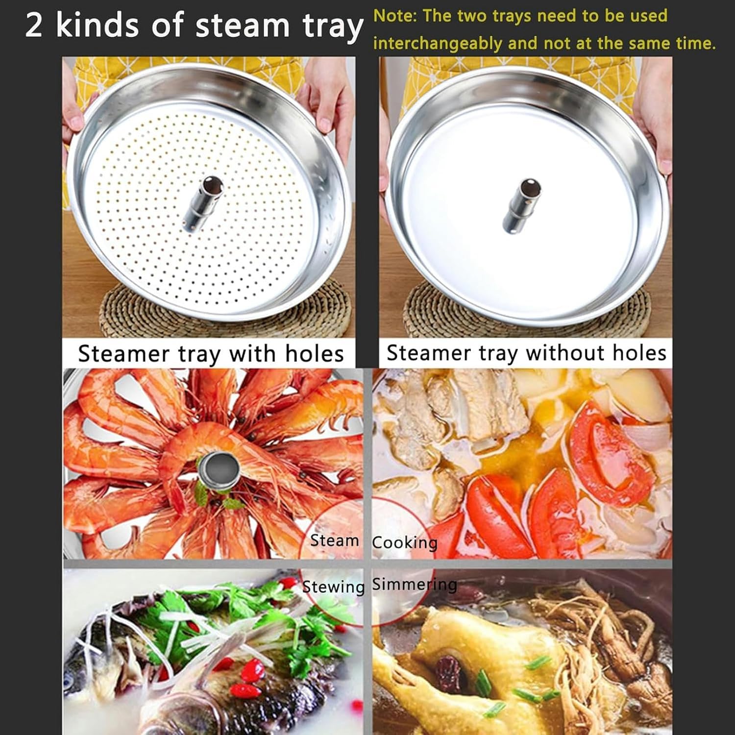 LGEOELIAS Stainless Steel Seafood Steamer Pot 30-34cm with Basket and Lid