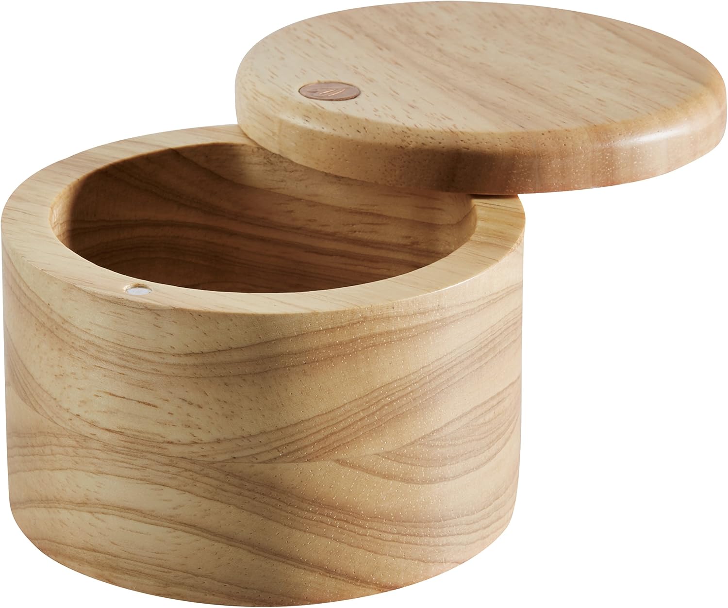 Ayesha Parawood Salt Cellar 4 Inch Brown With Lid